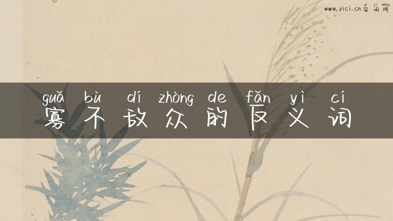 寡不敌众的反义词