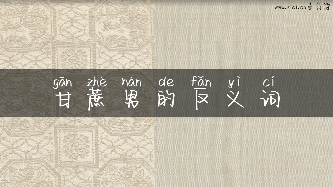 甘蔗男的反义词