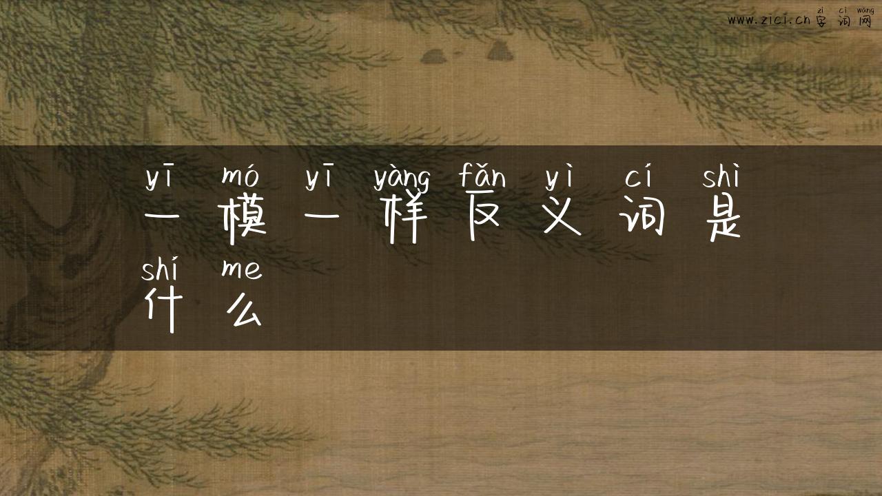 一模一样反义词是什么