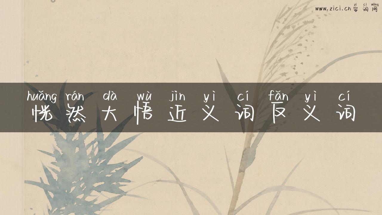 恍然大悟近义词反义词