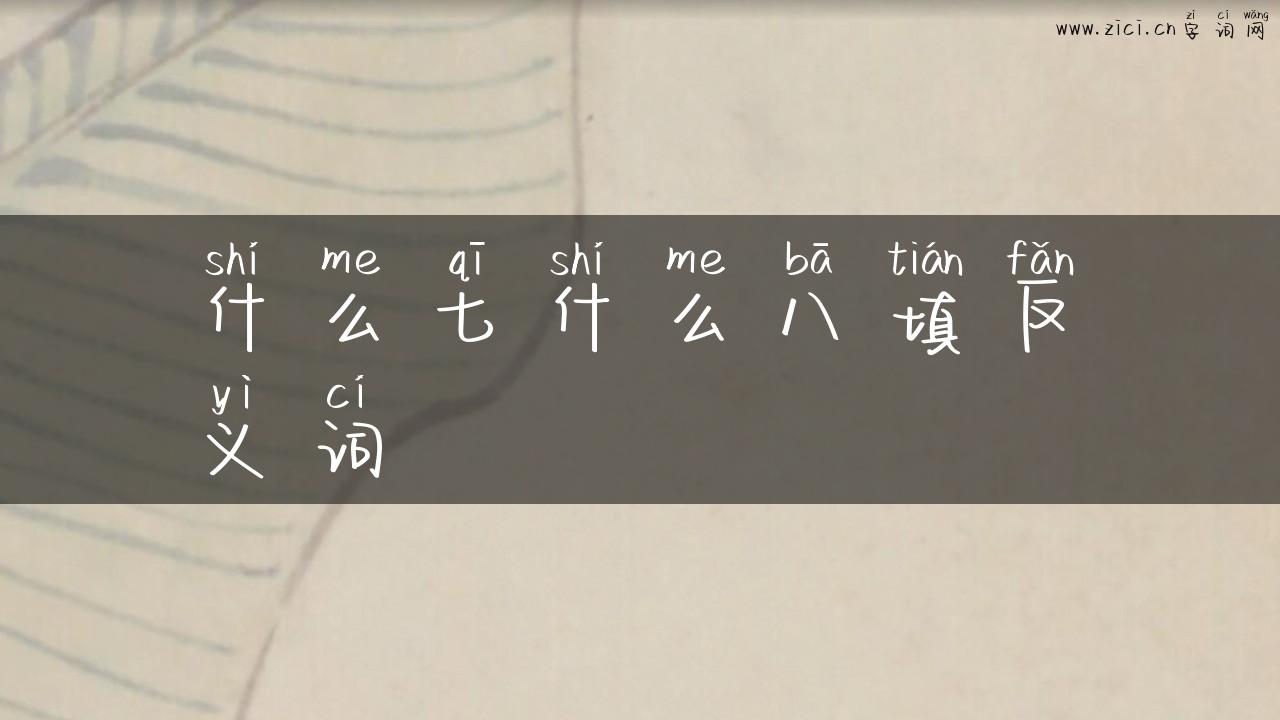 什么七什么八填反义词