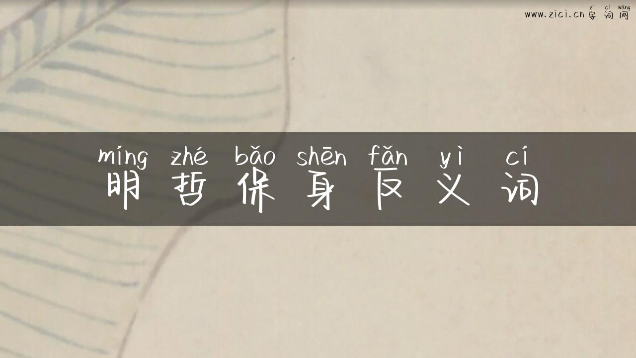 明哲保身反义词