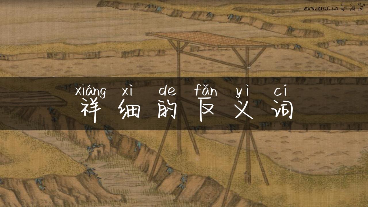 祥细的反义词