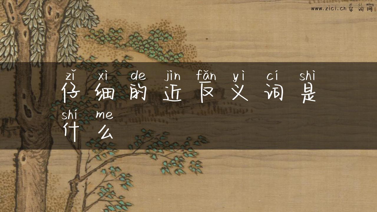 仔细的近反义词是什么