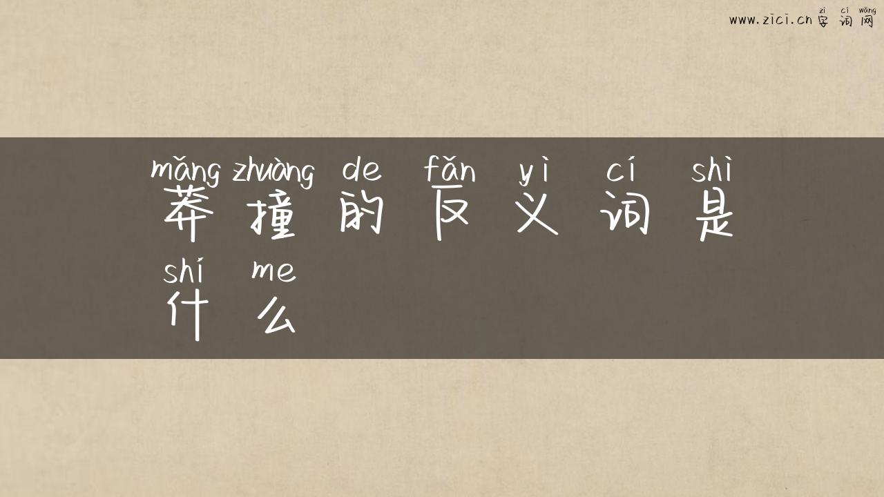 莽撞的反义词是什么