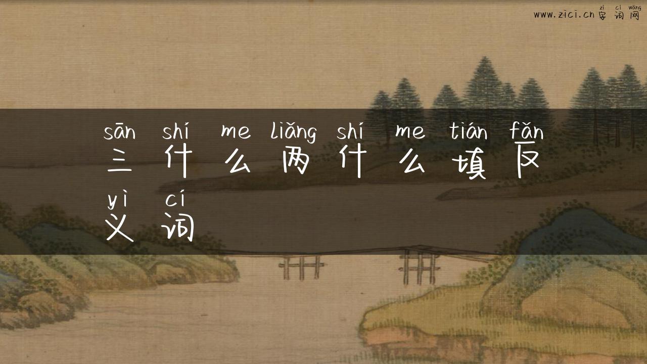 三什么两什么填反义词