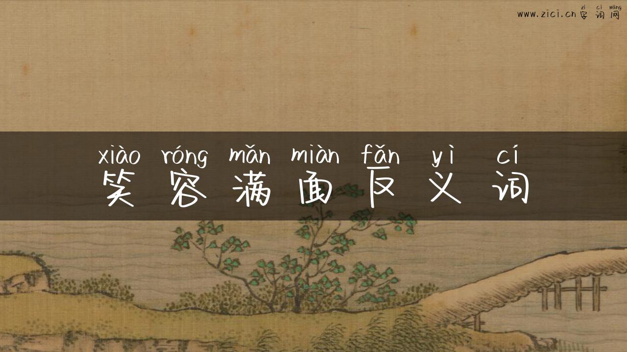 笑容满面反义词