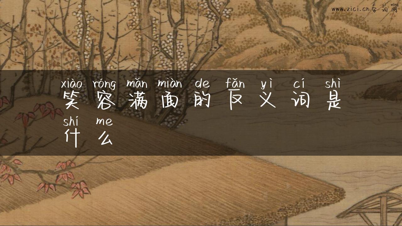 笑容满面的反义词是什么