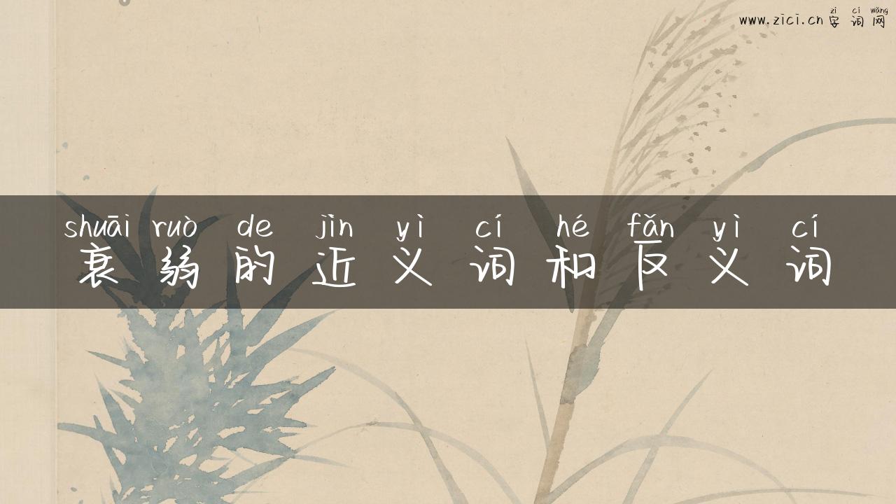 衰弱的近义词和反义词