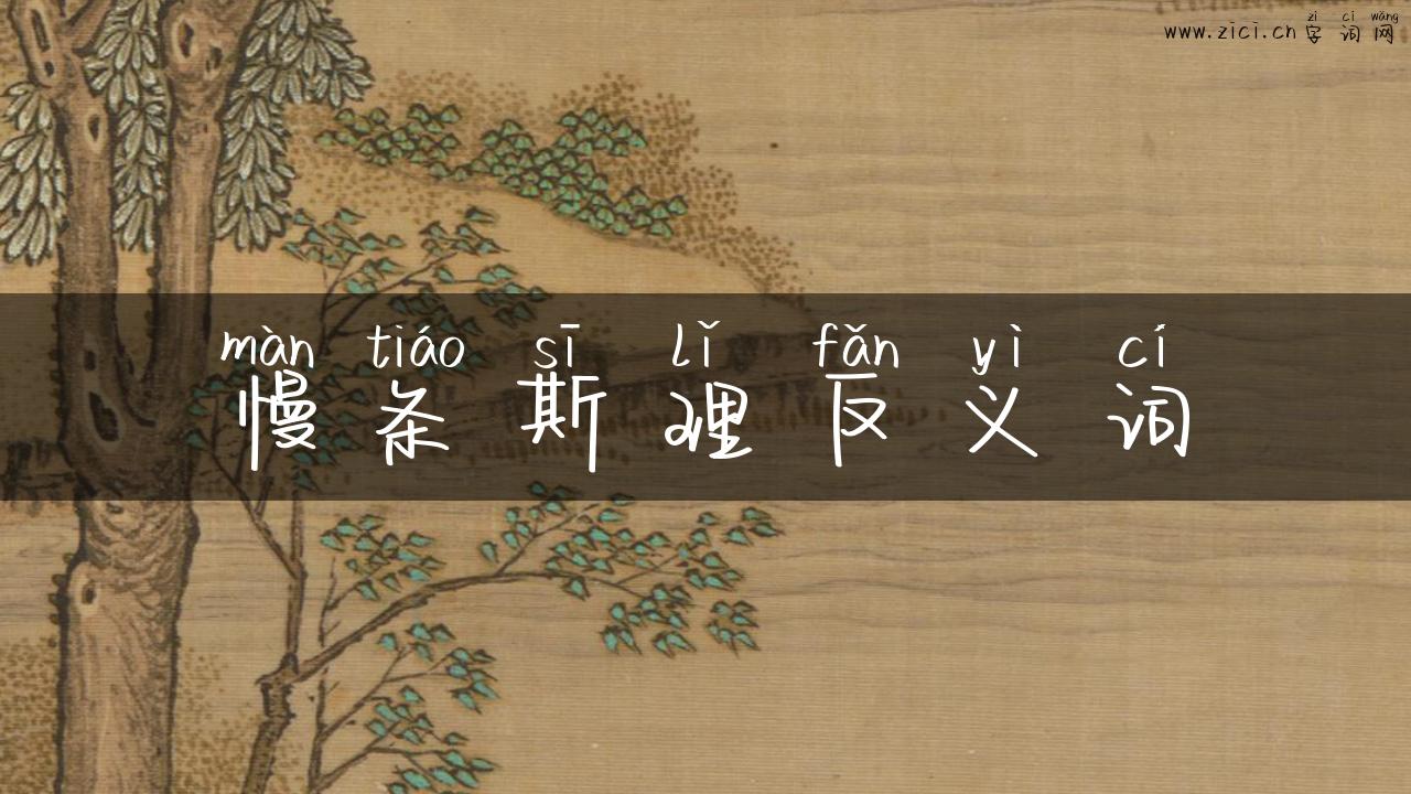 慢条斯理反义词