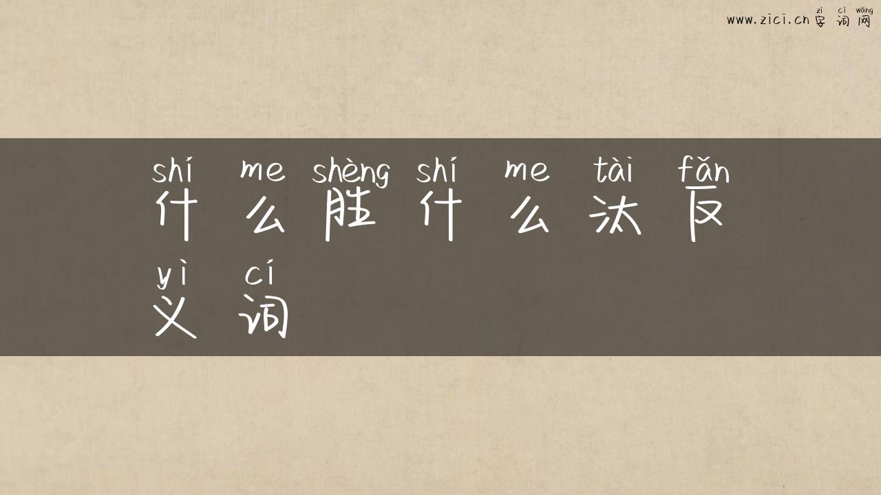 什么胜什么汰反义词