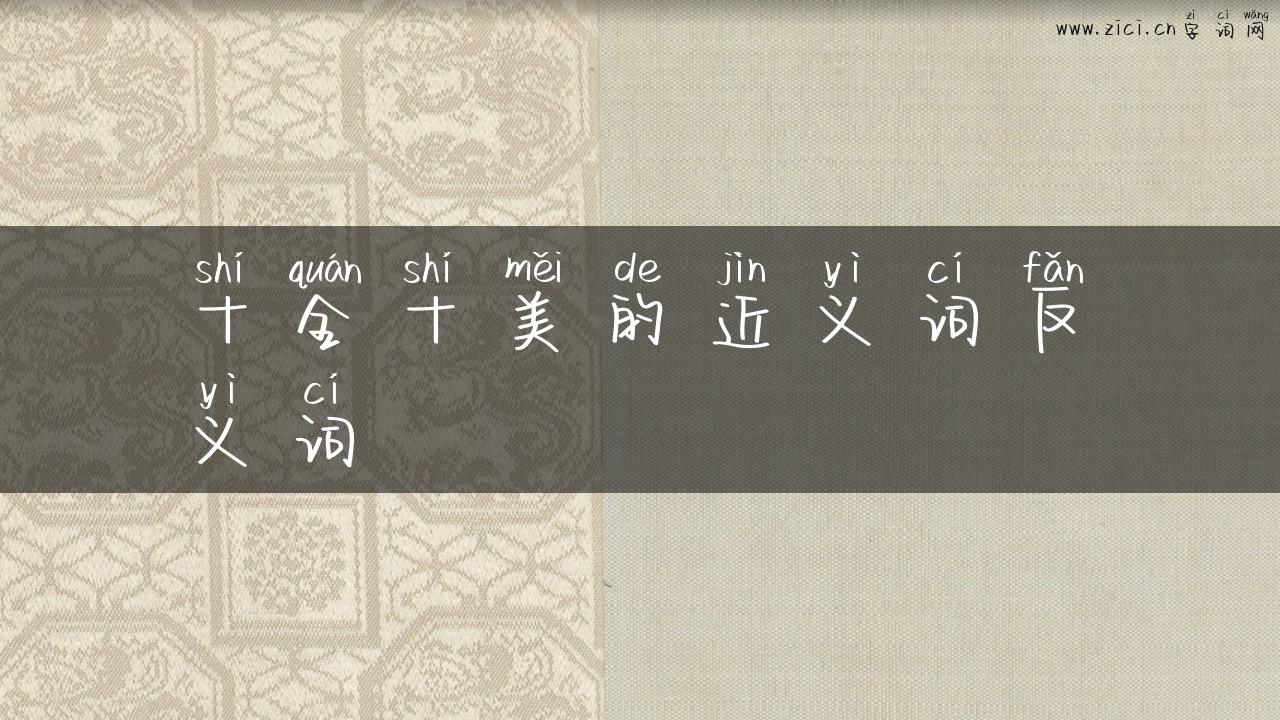 十全十美的近义词反义词