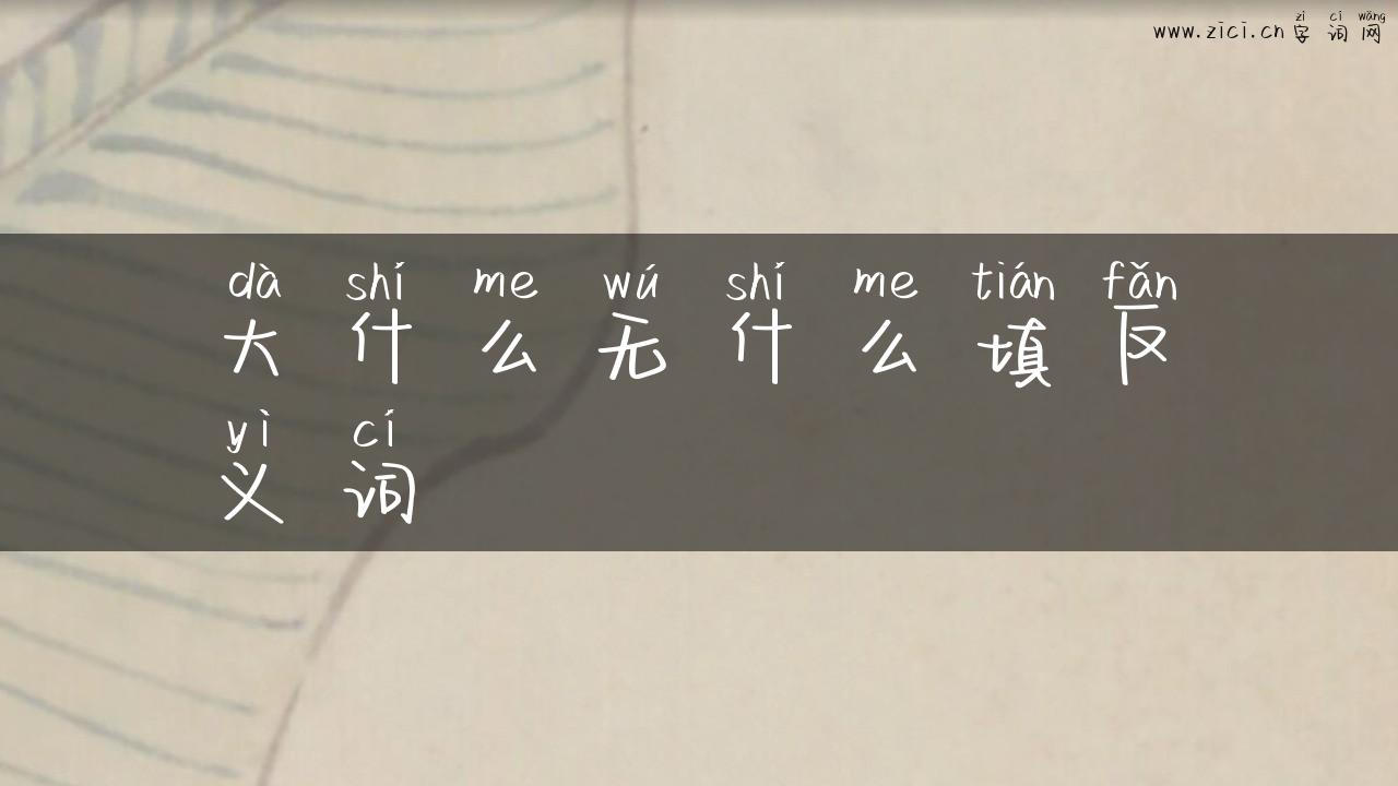 大什么无什么填反义词