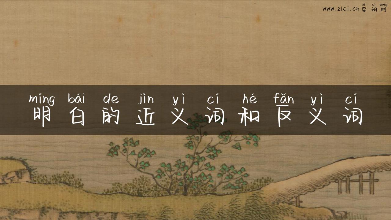 明白的近义词和反义词