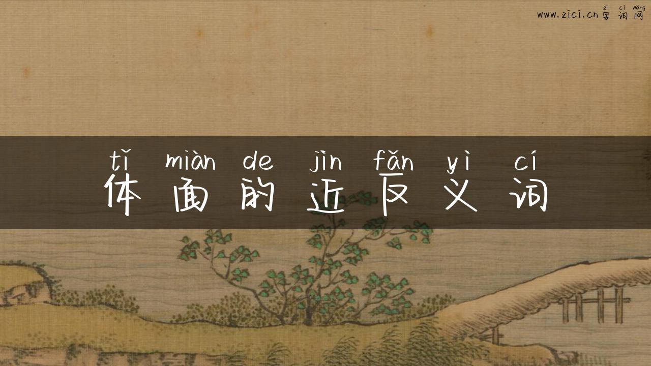体面的近反义词