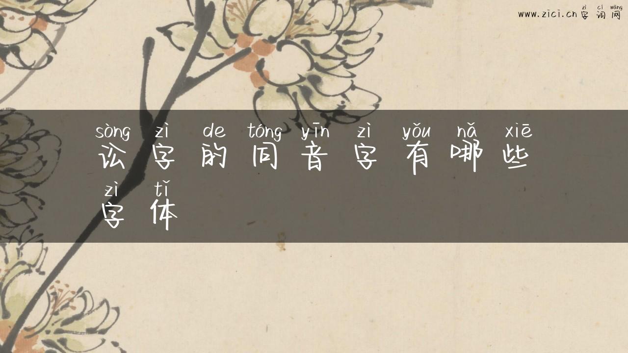 讼字的同音字有哪些字体