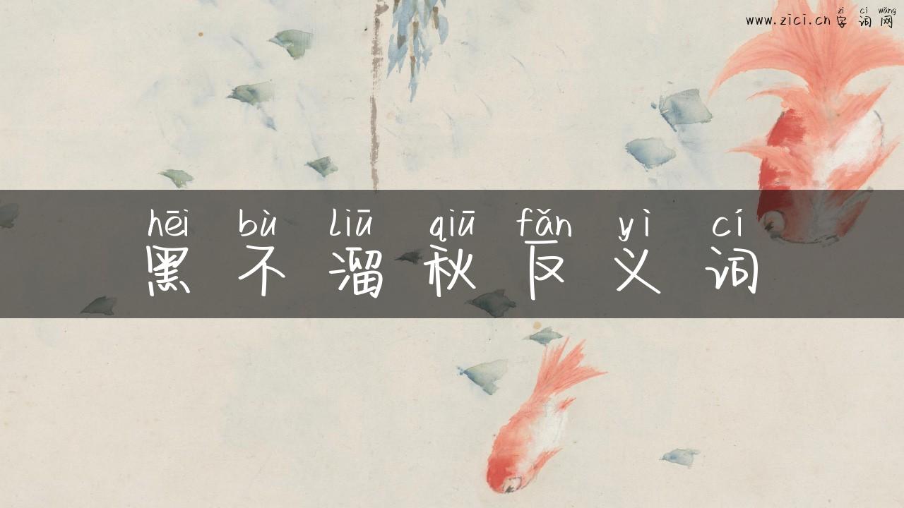 黑不溜秋反义词