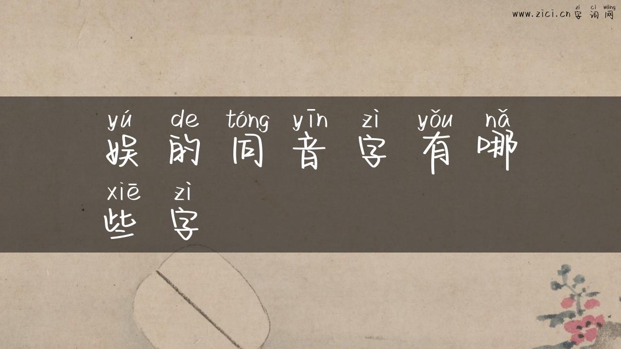 娱的同音字有哪些字