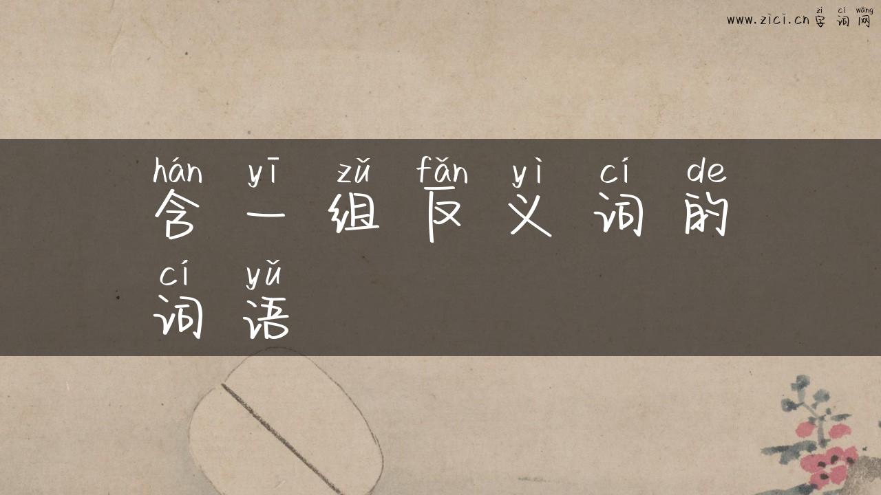 含一组反义词的词语