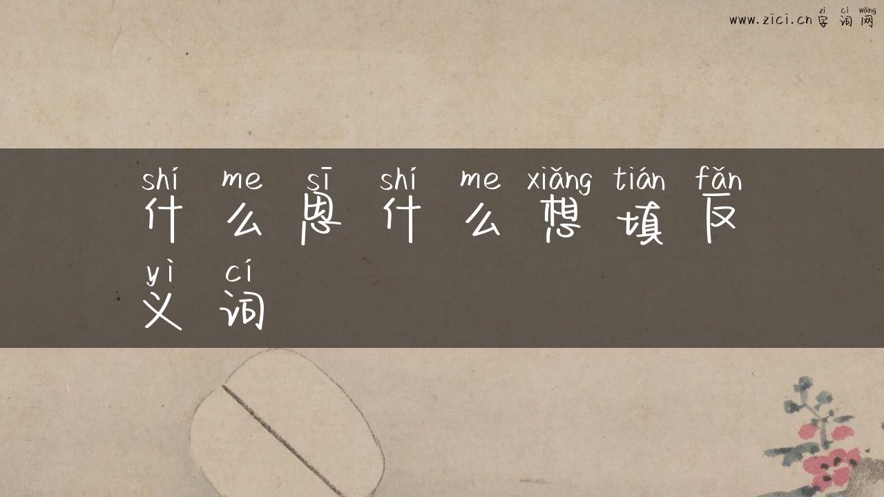 什么思什么想填反义词