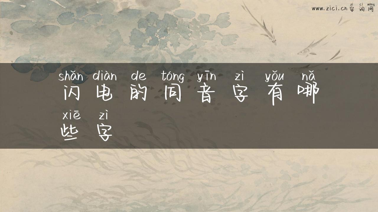 闪电的同音字有哪些字