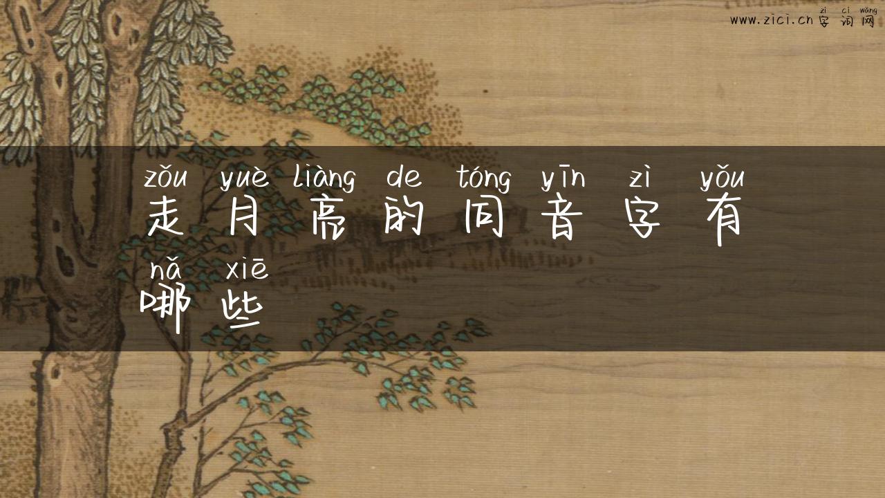 走月亮的同音字有哪些