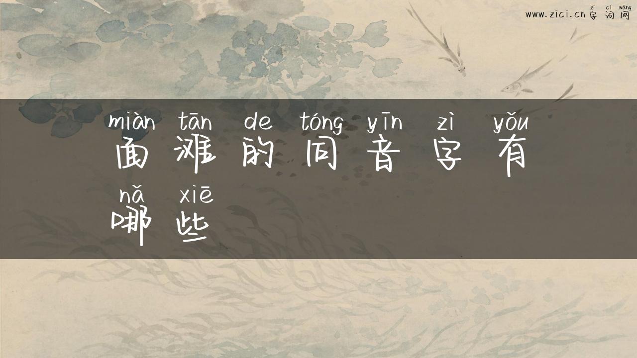 面滩的同音字有哪些