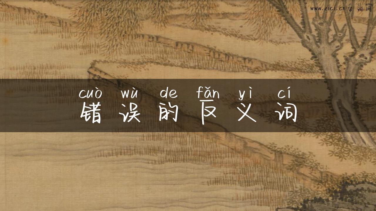 错误的反义词