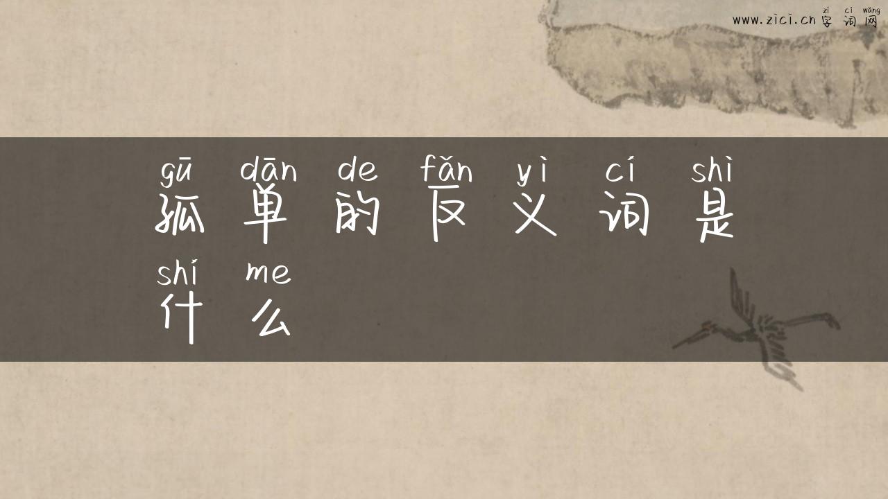 孤单的反义词是什么