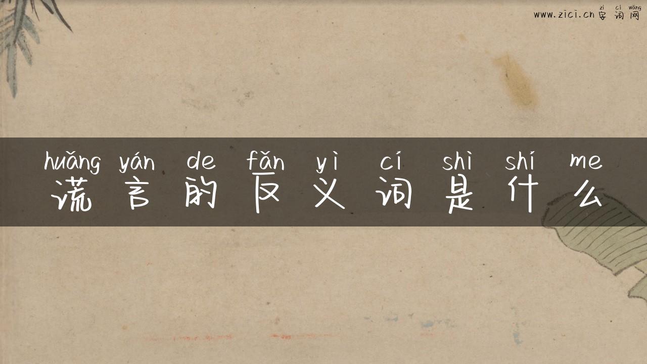 谎言的反义词是什么