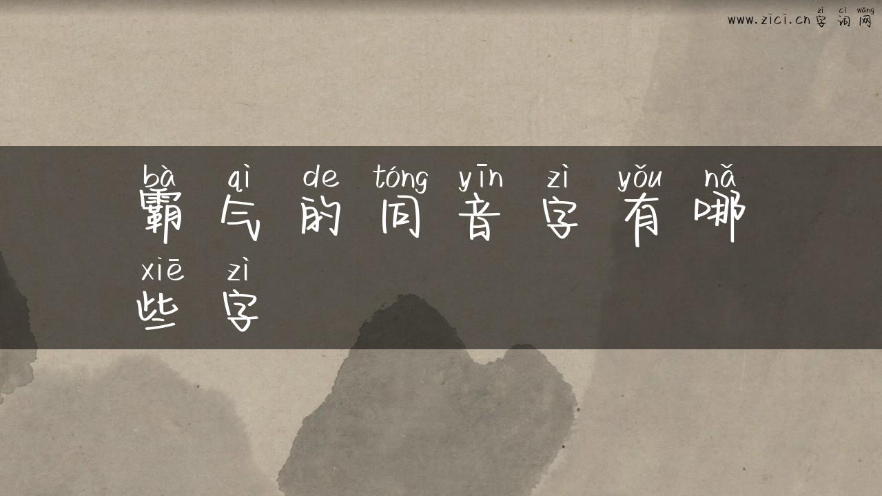 霸气的同音字有哪些字