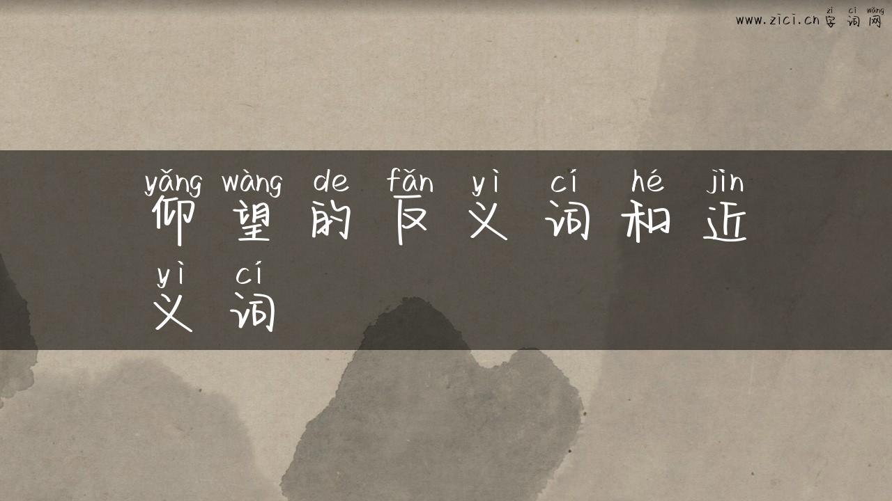 仰望的反义词和近义词