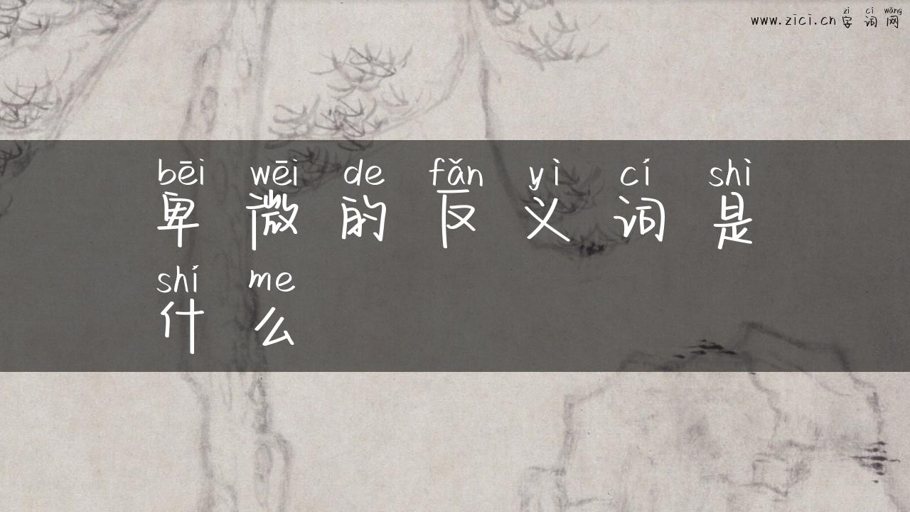 卑微的反义词是什么