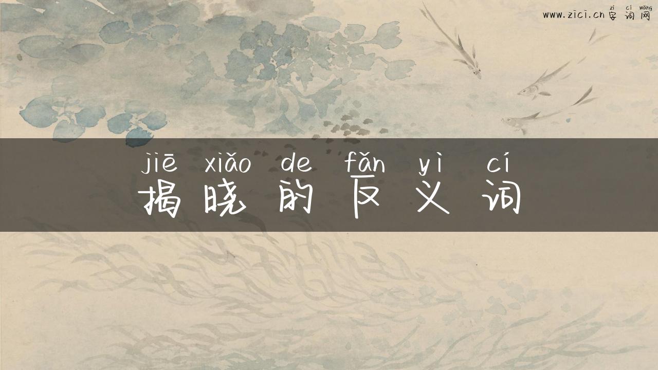 揭晓的反义词