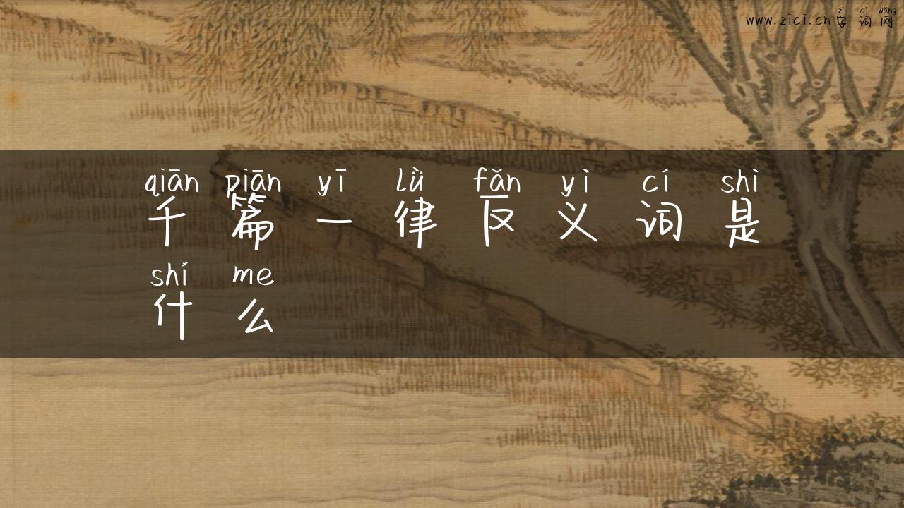 千篇一律反义词是什么