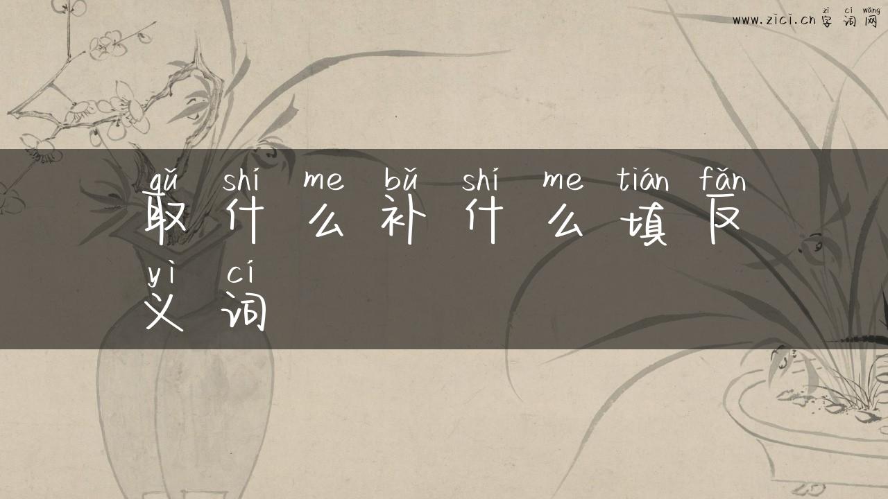 取什么补什么填反义词