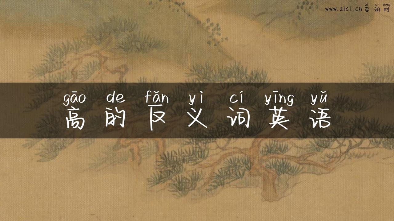 高的反义词英语
