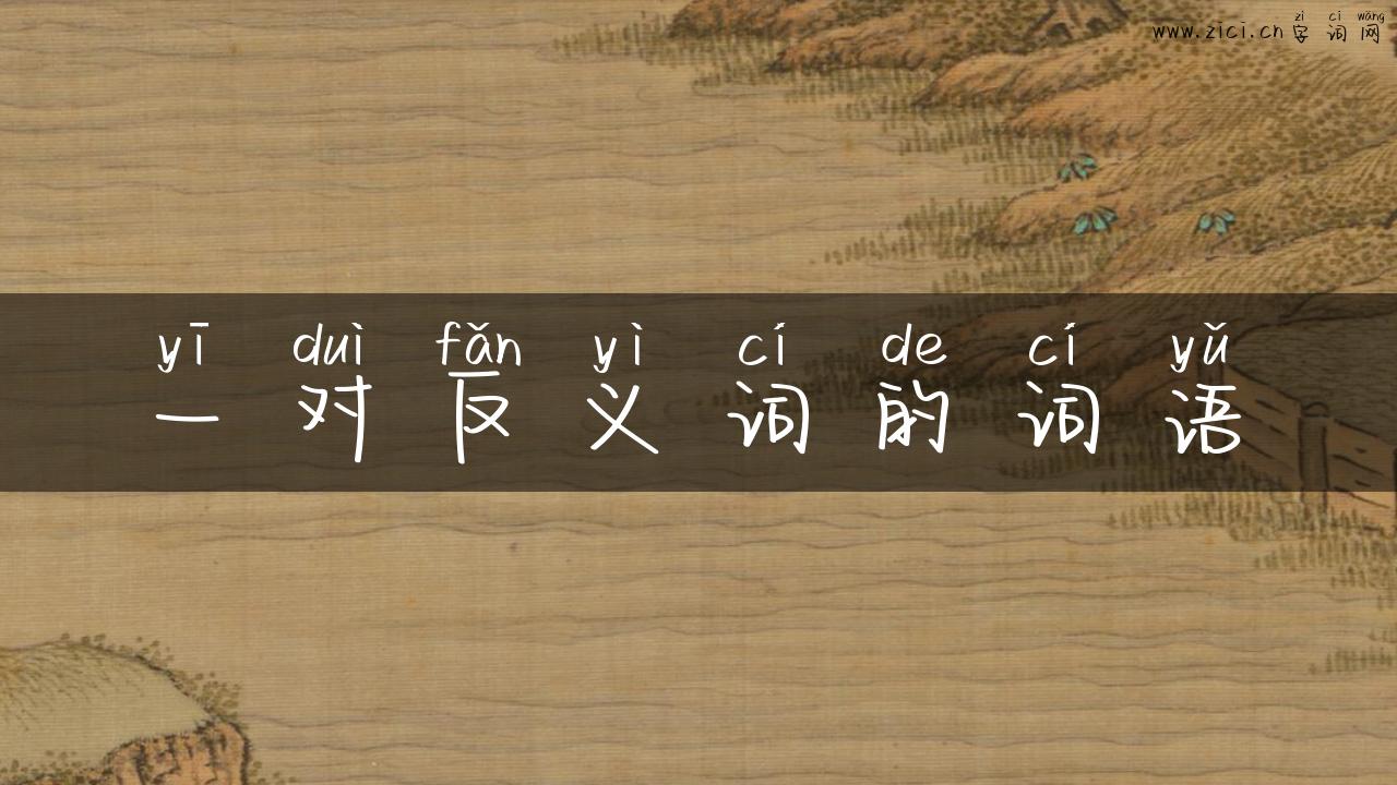 一对反义词的词语