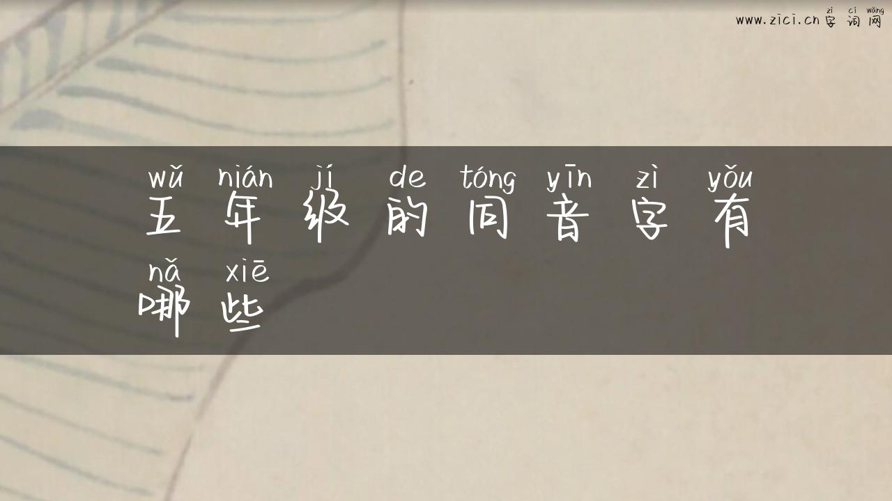 五年级的同音字有哪些