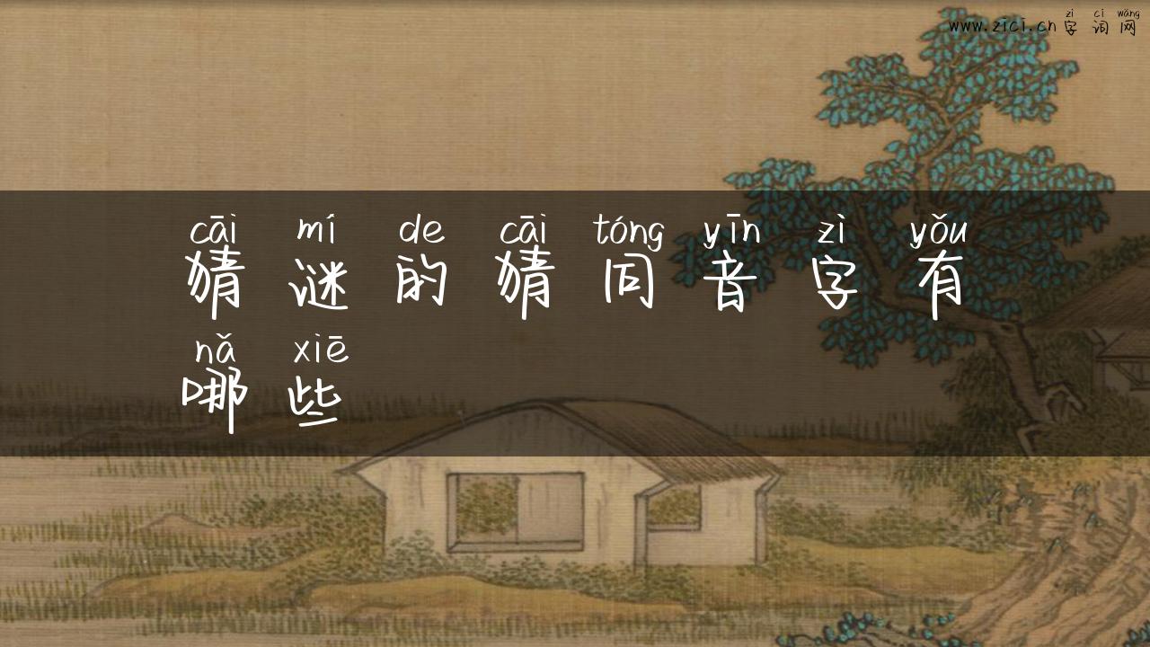 猜谜的猜同音字有哪些