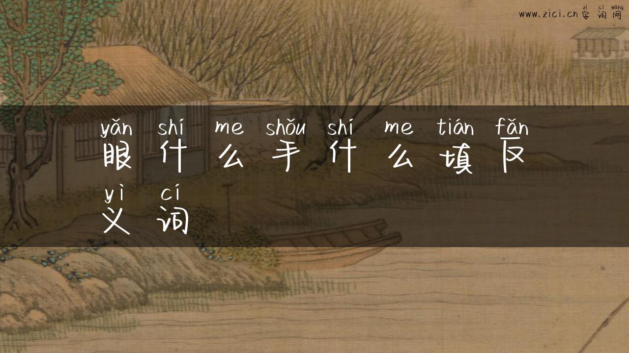 眼什么手什么填反义词