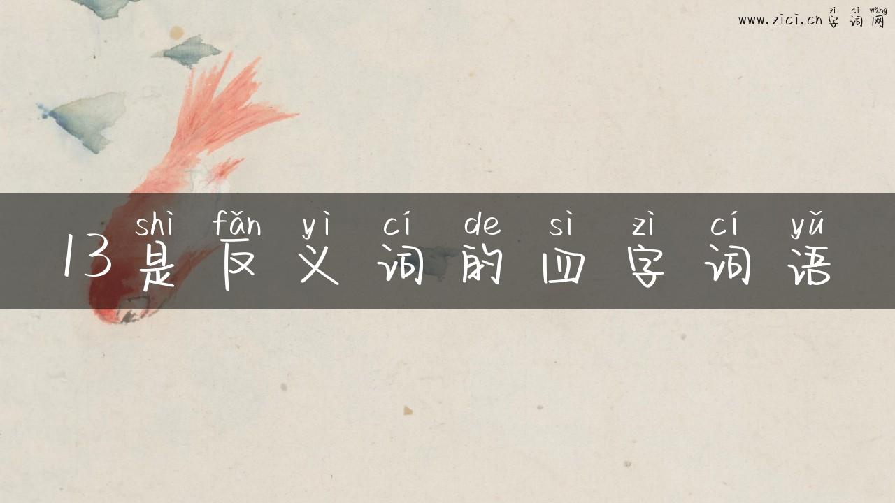 13是反义词的四字词语