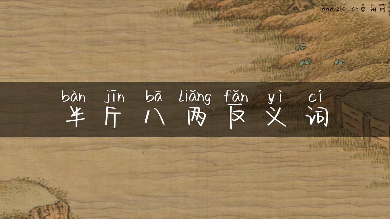 半斤八两反义词