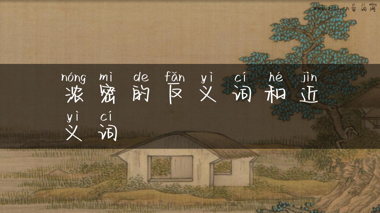 浓密的反义词和近义词