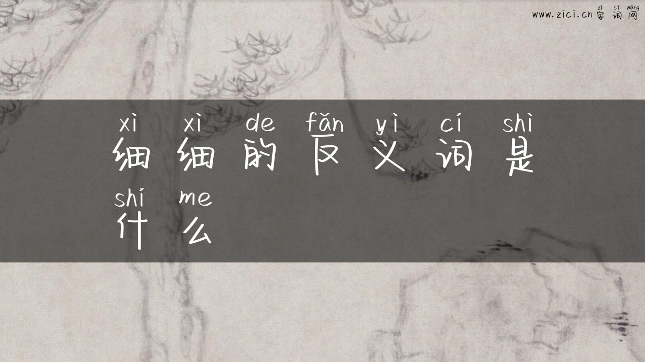 细细的反义词是什么