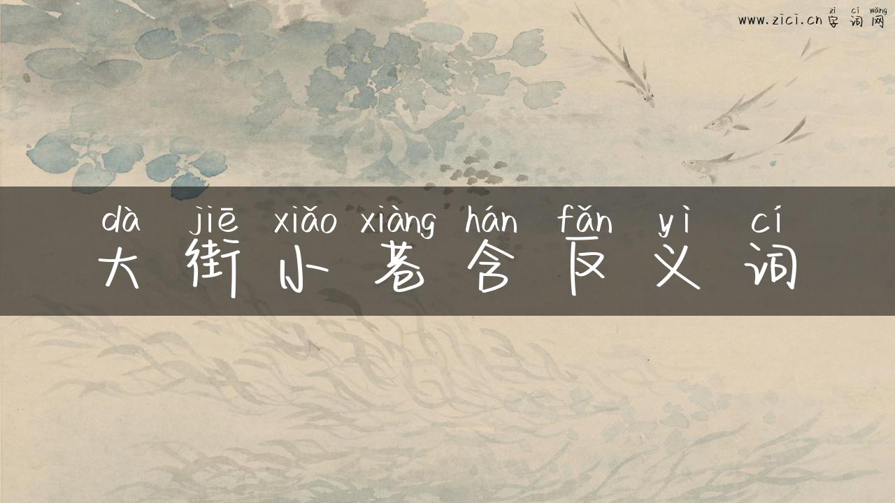 大街小巷含反义词
