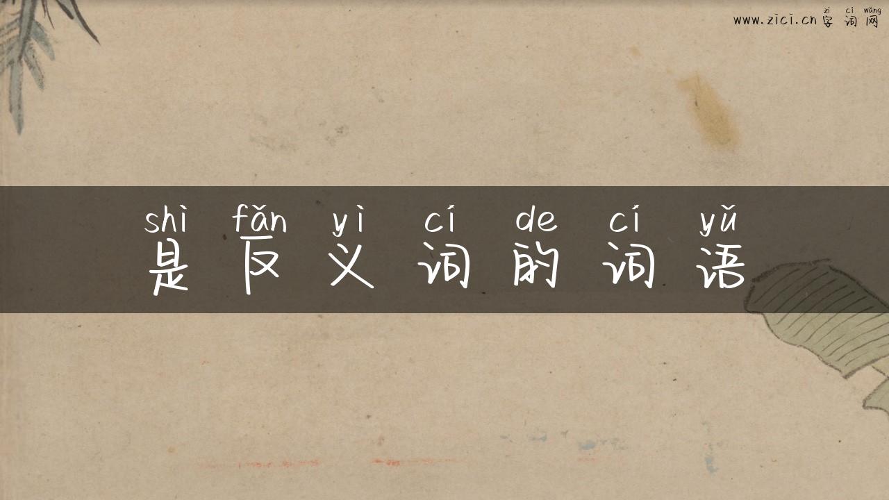 是反义词的词语