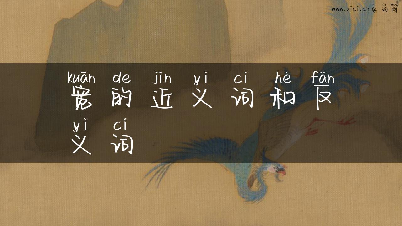 宽的近义词和反义词