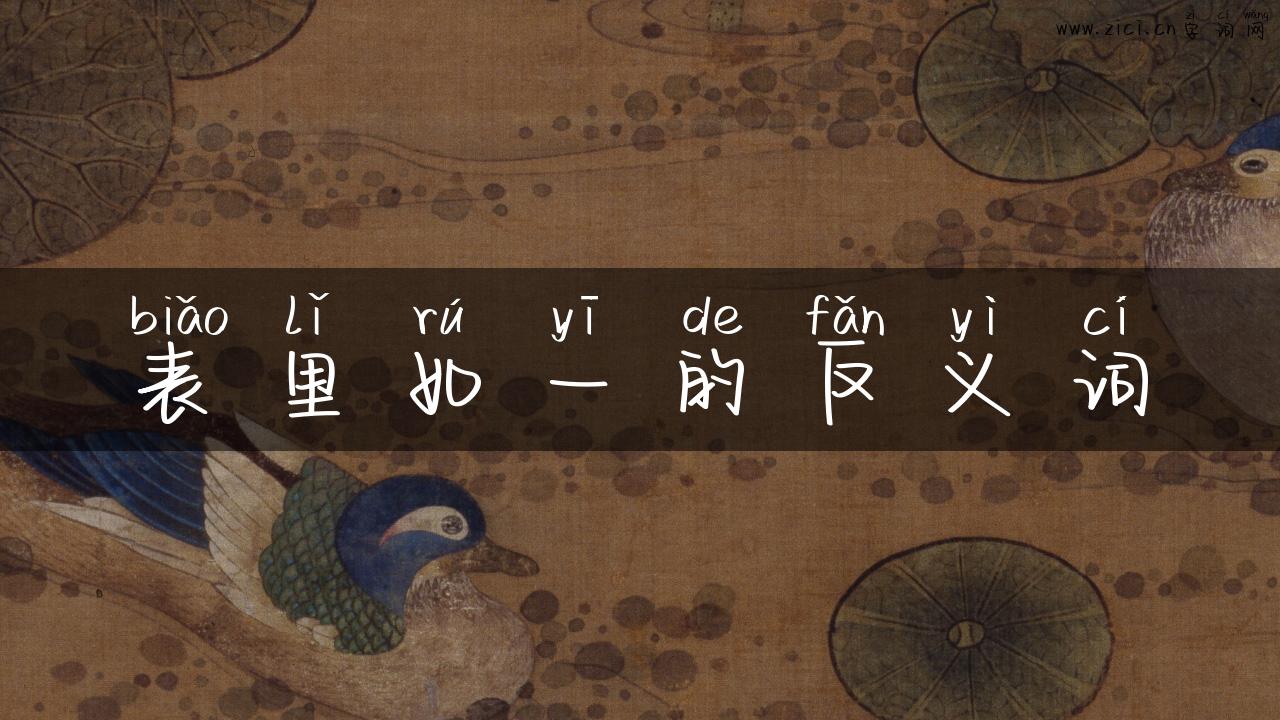 表里如一的反义词