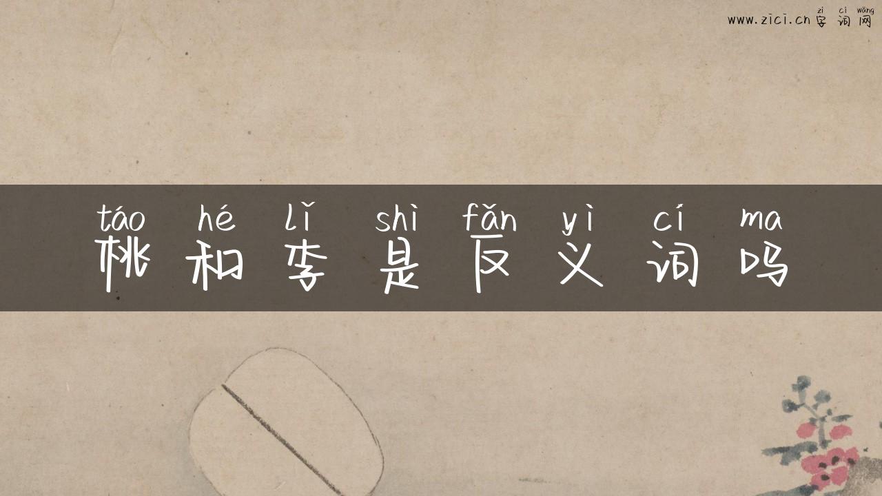 桃和李是反义词吗